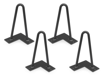 20cm Hairpin Table Leg 2 Rod Steel Metal -  Set of 4