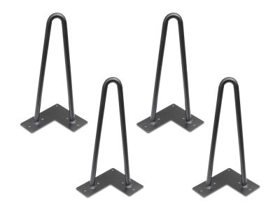 25cm Hairpin Table Leg 2 Rod Steel Metal  - Set of 4