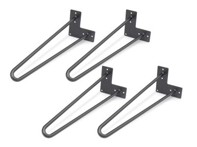 41cm Hairpin Table Leg 2 Rod Steel Metal - Set of 4