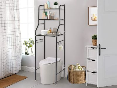 Bathroom Toilet Storage Shelf - Black