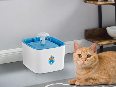 Pet Water Fountain Square - Blue