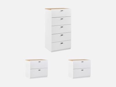 Hekla Bedroom Storage Package with Tallboy - White