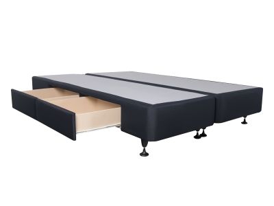 Charles Fabric Super King Split Bed Base 4 Drawers - Black