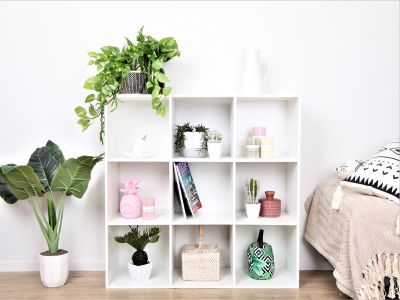 Kivu Bookshelf 9 Cube Bookcase Stand Rack - White