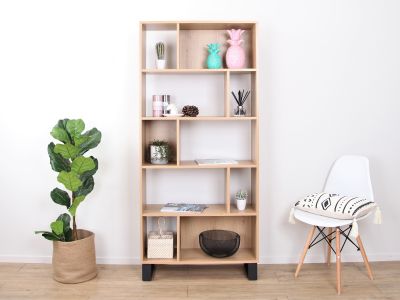 Frohna Bookshelf Display Shelf Bookcase Stand Rack - Oak