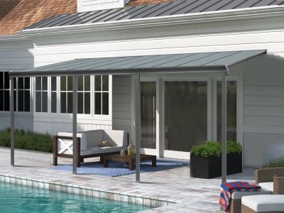 Toughout Patio Canopy Roof 6.18m x 3m x 2.58m - Charcoal Grey