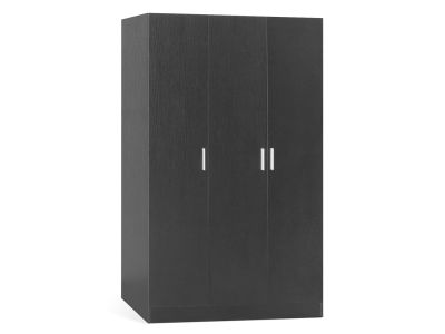 Bram 3 Door Wardrobe Cabinet - Black