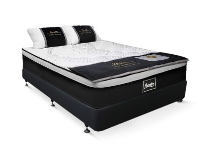 Vinson Fabric Queen Bed with Premier Back Support Mattress - Black