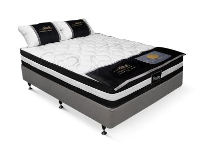 Vinson Fabric Double Bed with Ultra Comfort Mattress - Grey