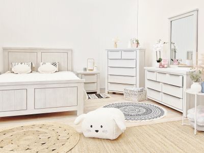 Lincoln Solid Wood 7 Drawer Dresser - White