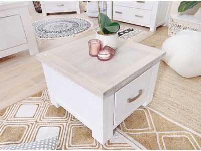 Aurora Solid Wood Lamp Table - White