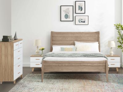 Alton Bedroom Storage Package with Tallboy 6 Drawers - Natural + White