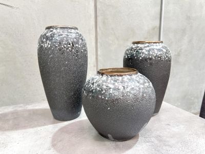 Elara Ceramic Vase Grey and Green - Medium