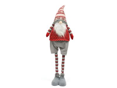 Christmas Decoration Extendable Shy Santa Grey to 125cm 