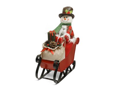 Christmas Decoration Snowman on Sleigh with Gifts XL