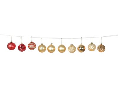 Chrstmas Ball Ornament Set 42pcs Mixed Sizes Red + Gold