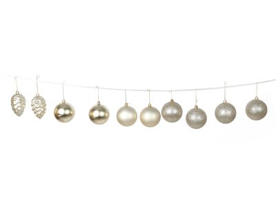 Christmas Ball  Ornament Set 10pcs 8cm Silver