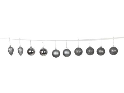 Christmas Ball  Ornament Set 10pcs 6cm Metallic Grey