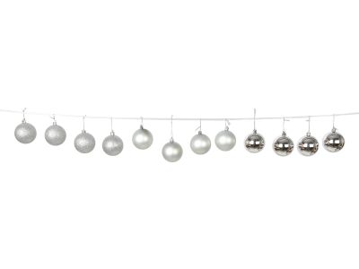 Christmas Ball  Ornament 12pcs Set 6cm Silver