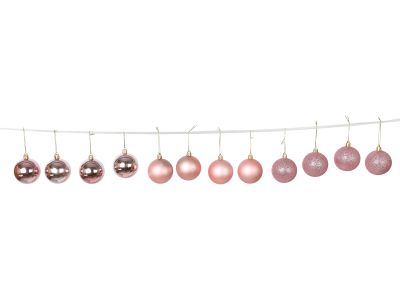 Christmas Ball  Ornament 12pcs Set 6cm Pink