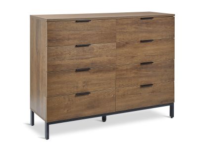 Ocala Low Boy 8 Drawer Chest Dresser - Walnut