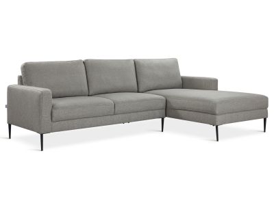 Toronto 3 Seater Sofa with Right Facing Chaise -  Light Grey