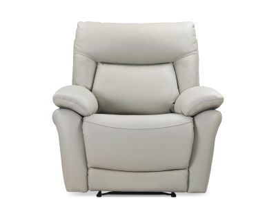 Masterton Manual Full Leather Recliner Chair - Grey