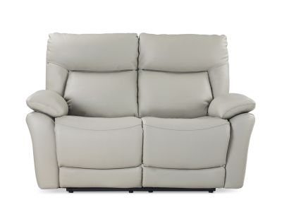 Masterton Manual Full Leather 2 Seater Recliner Sofa - Grey