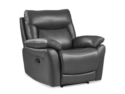 Masterton Manual Full Leather Recliner Chair - Graphite
