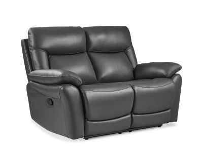 Masterton Manual Full Leather 2 Seater Recliner Sofa - Graphite
