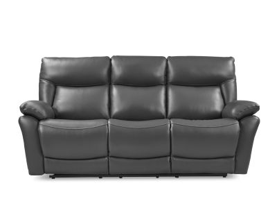Masterton Manual Full Leather 3 Seater Recliner Sofa - Graphite