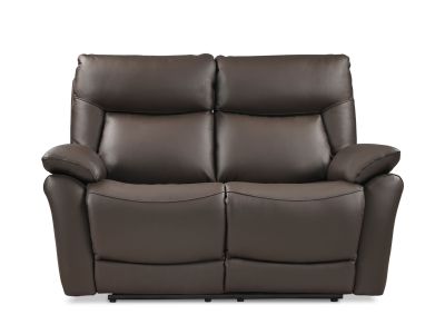 Masterton Manual Full Leather 2 Seater Recliner Sofa - Brown