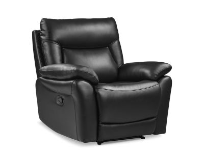 Masterton Manual Full Leather Recliner Chair - Black