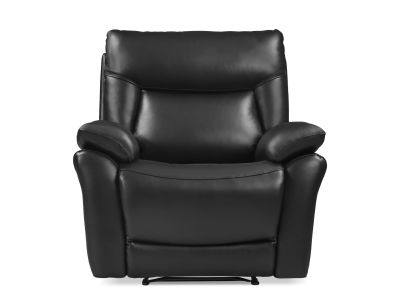 Masterton Manual Full Leather Recliner Chair - Black