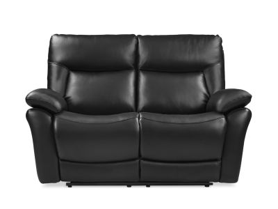 Masterton Manual Full Leather 2 Seater Recliner Sofa - Black