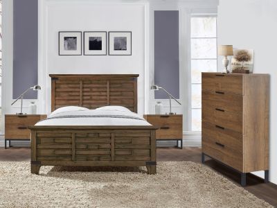 Ocala Bedroom Storage Package with Tallboy 5 Drawers - Walnut