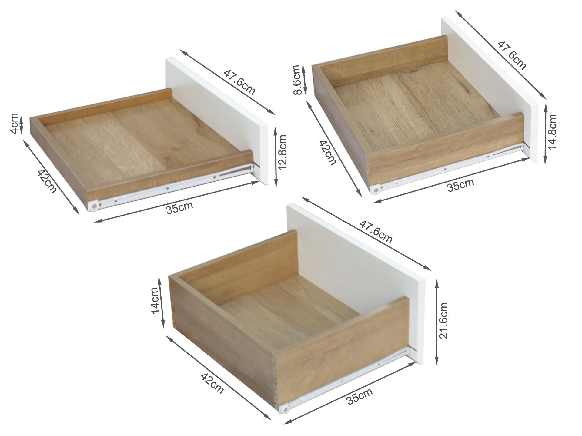 Harris 6 Drawer Tallboy with Mirror - Oak + White