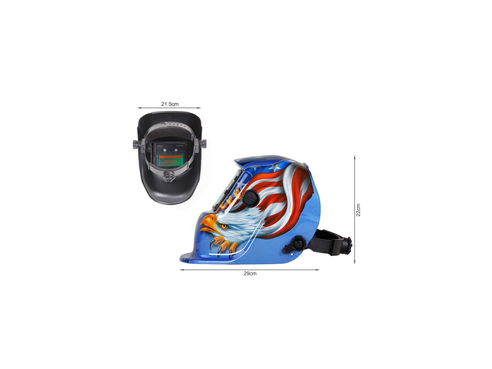 Solar Auto Darkening Welding Helmet - BLUE