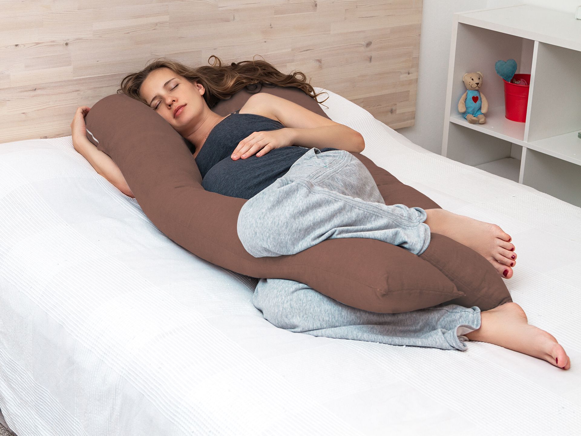 Pregnancy Maternity Pillow Support U Shape COFFEE