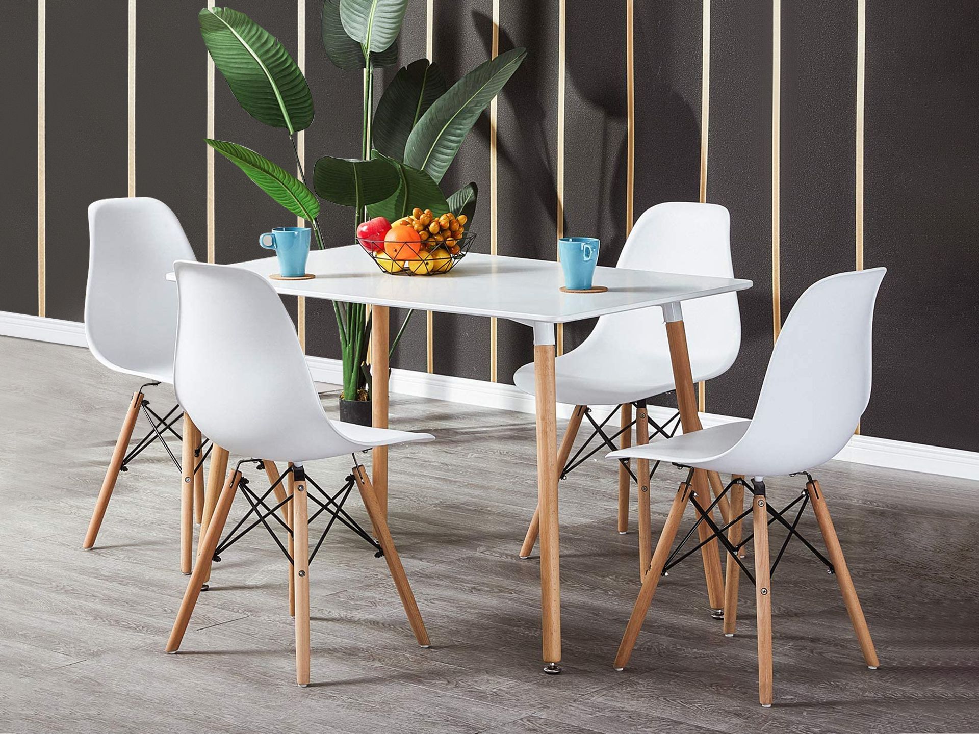 MAYA 4PCS Dining Chair Eiffel Tower Replica WHITE
