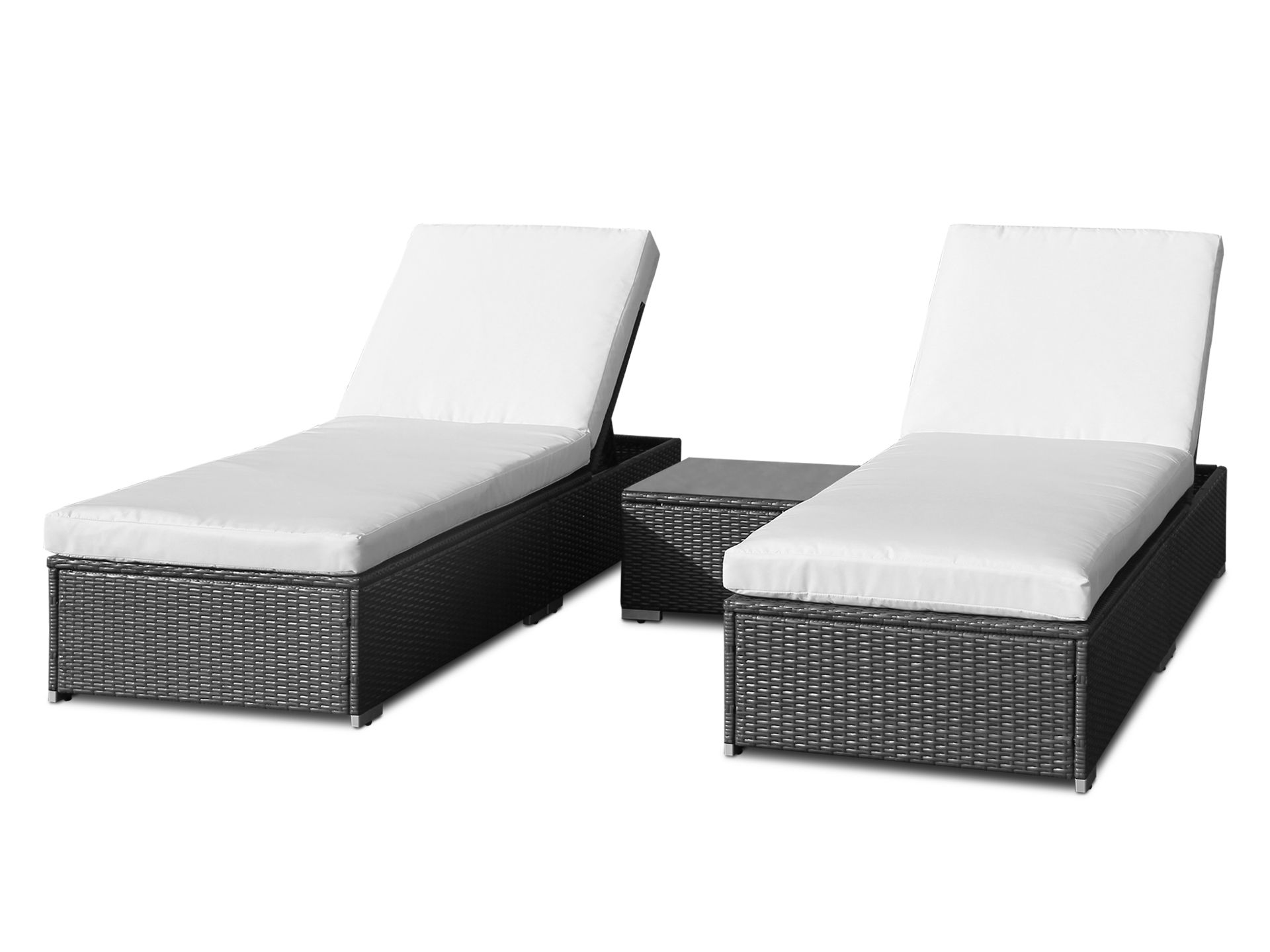 Black rattan sun lounger discount set