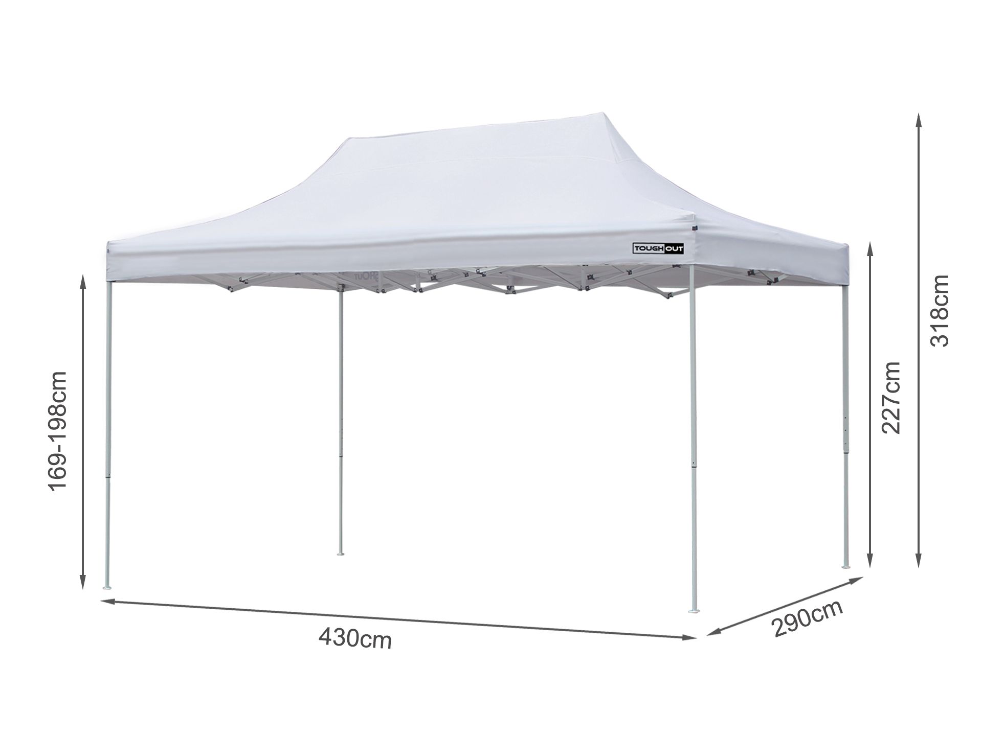 Toughout Breeze Gazebo 3 x 4.5m - White