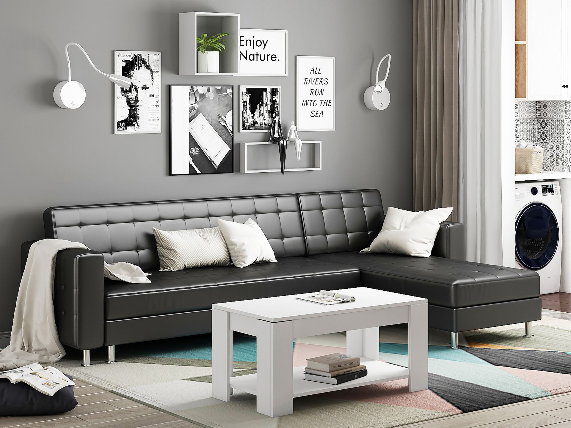 All top black futon