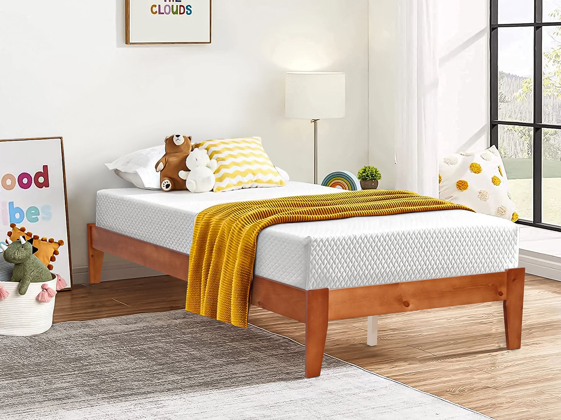King single store oak bed