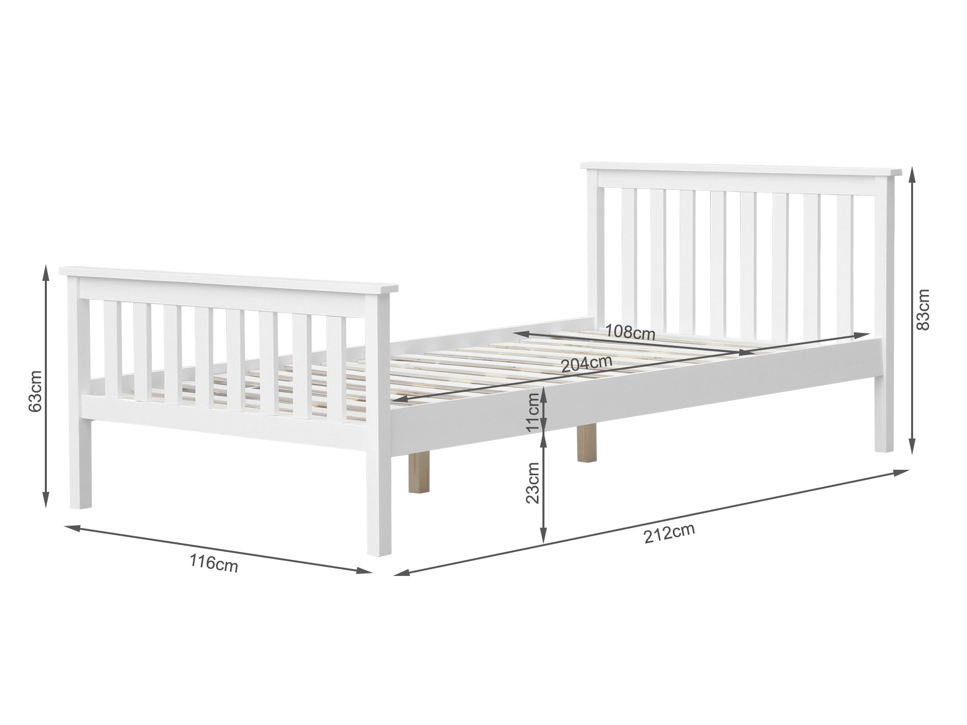 Andes white king shop bed