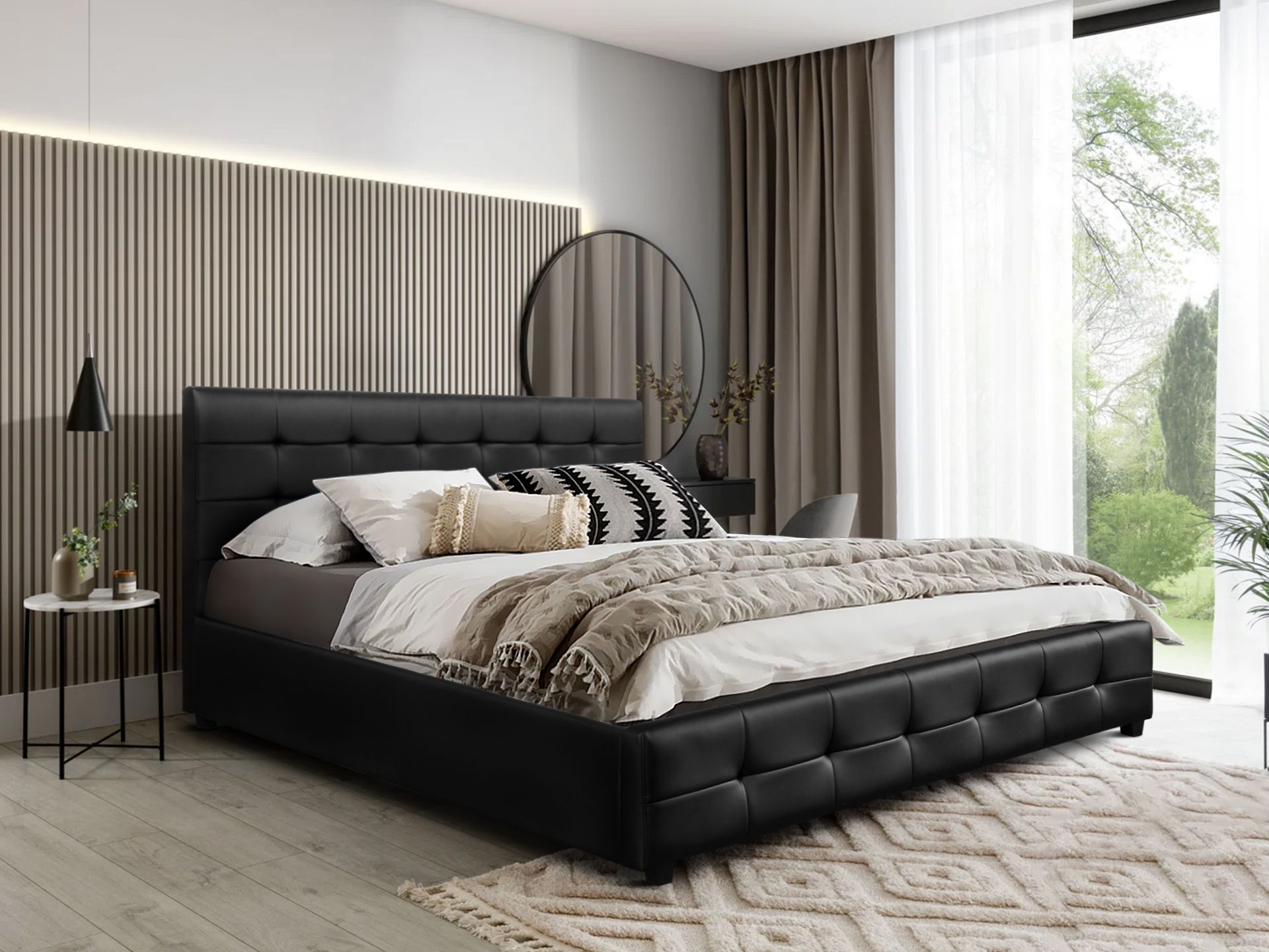 Black king top bed frame