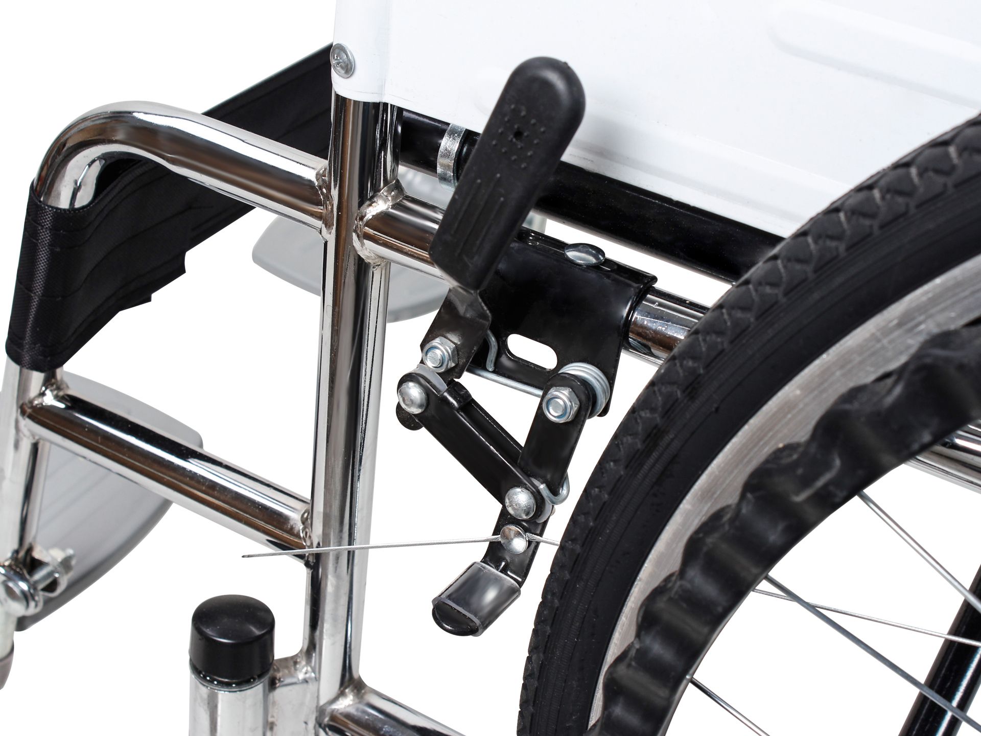 Self-Propelled Wheelchair with Toilet - Black