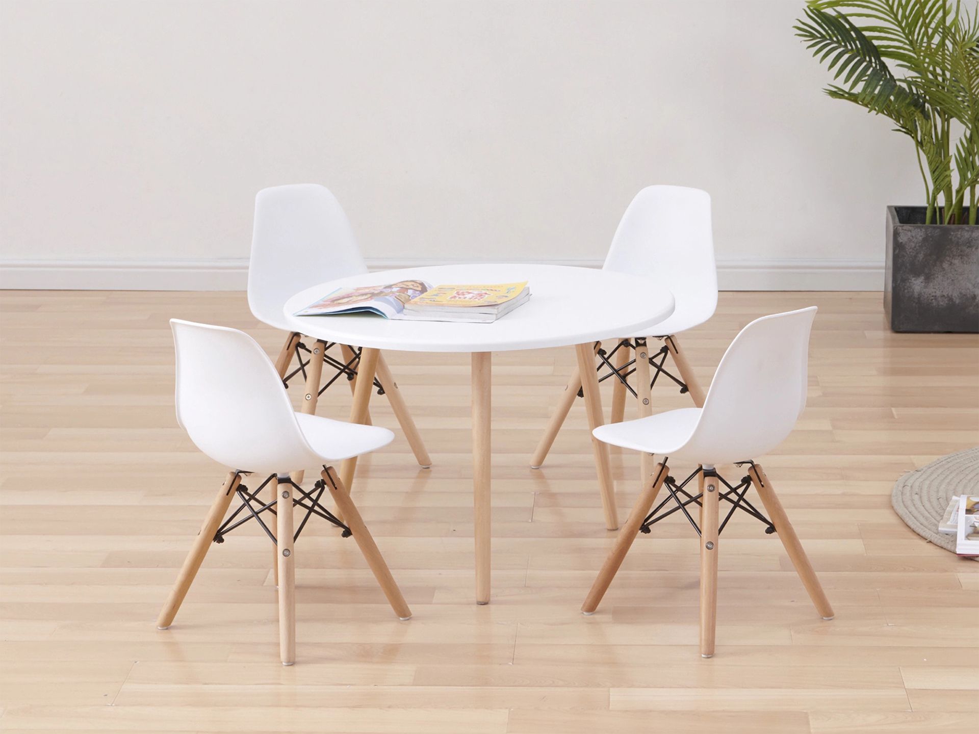 IRIS Kids Table with Chairs Set 5PCS WHITE