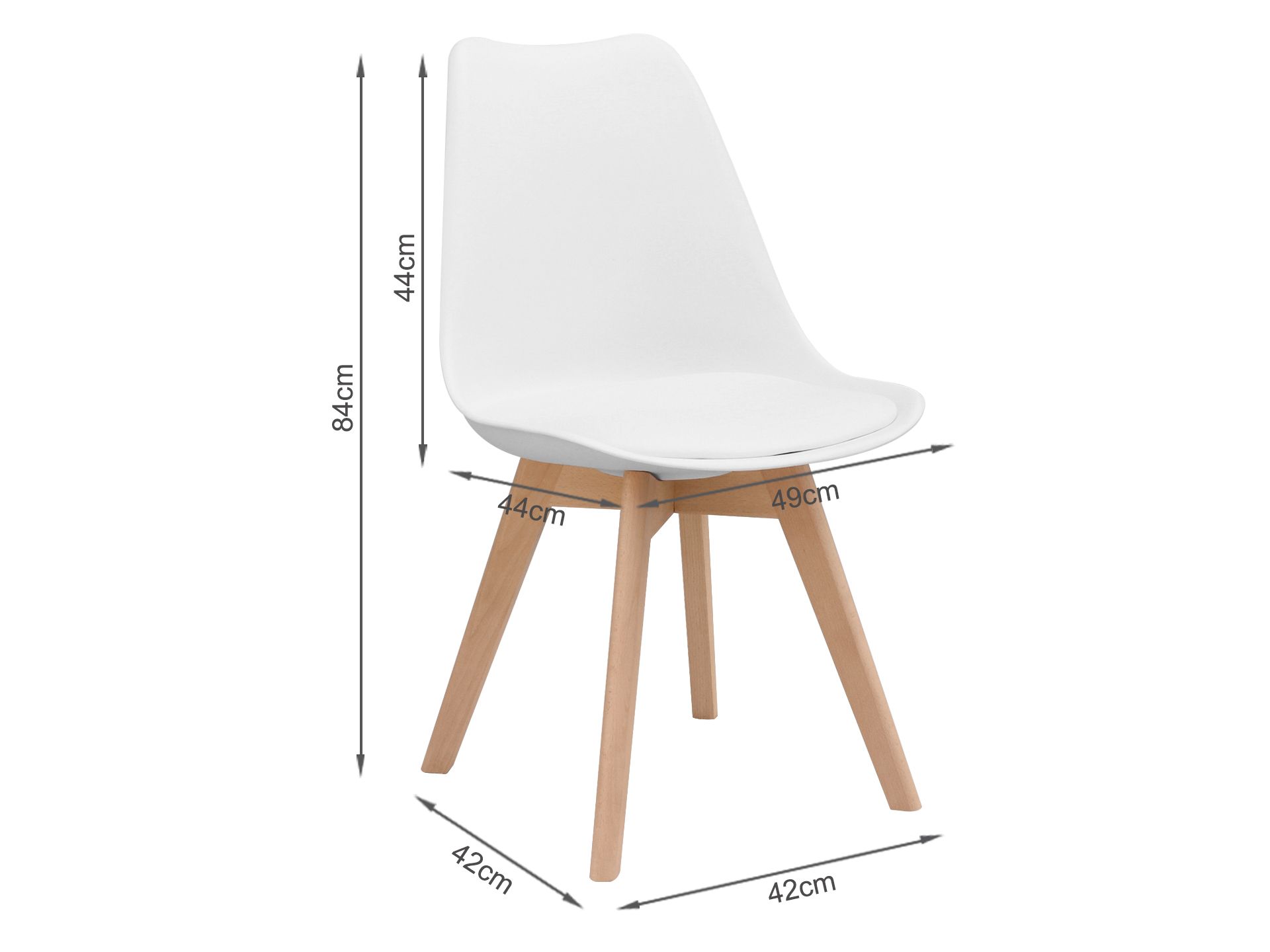 Evelyn Dining Chair Padded - Set of 2 - White