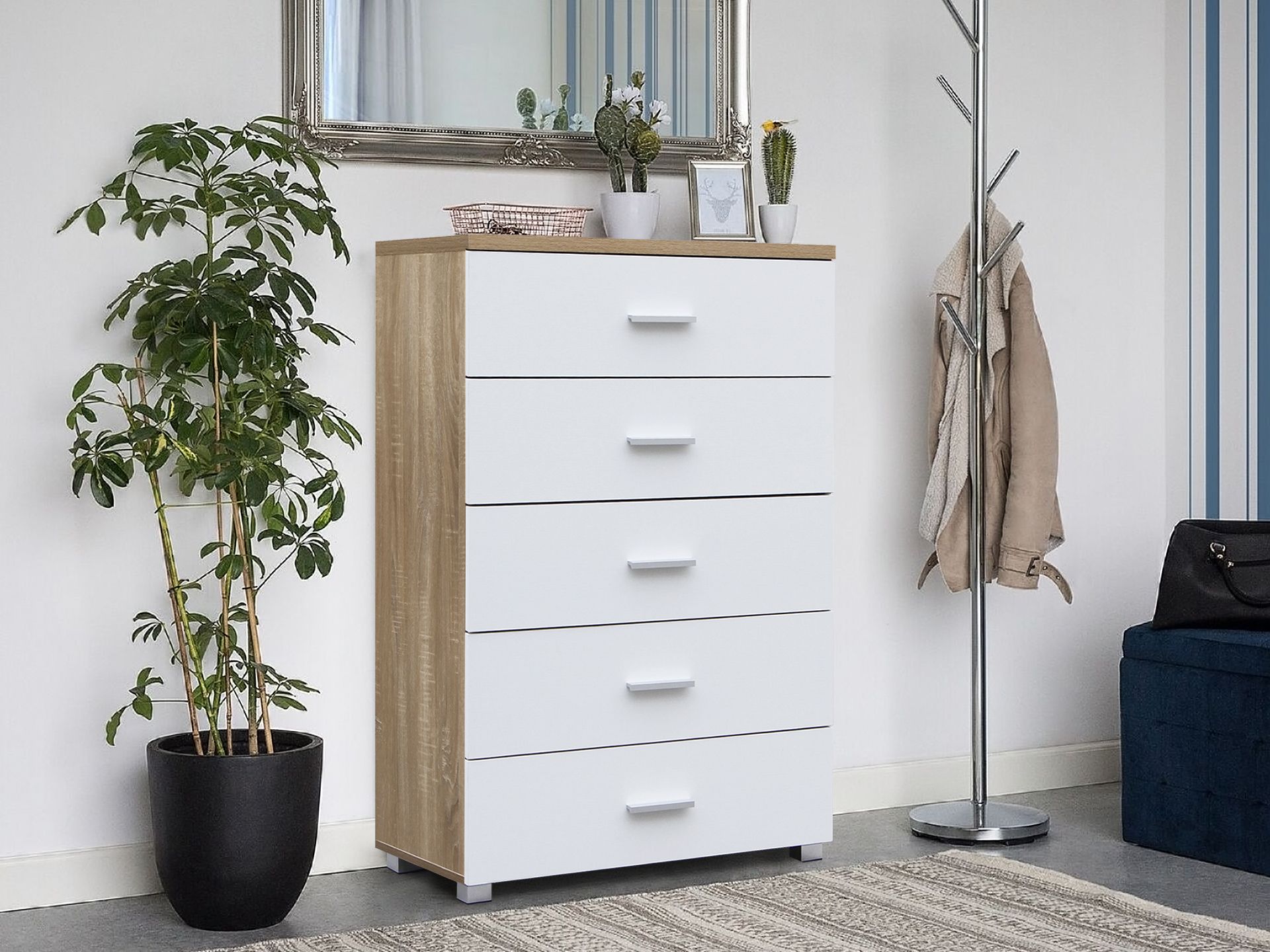 Oak tall boy dresser deals